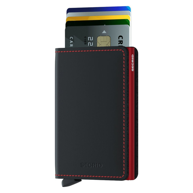 Portfel ochrona RFID Secrid matte Slimwallet - black / red
