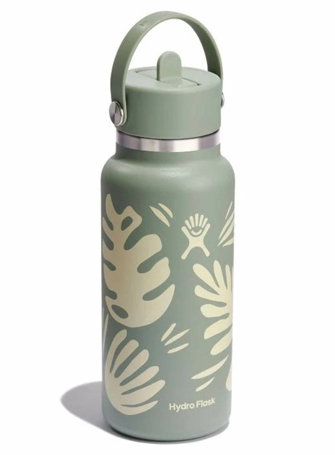 Butelka termiczna ze słomką Hydro Flask Wide Mouth Straw Cap 946 ml - botanical bliss agave
