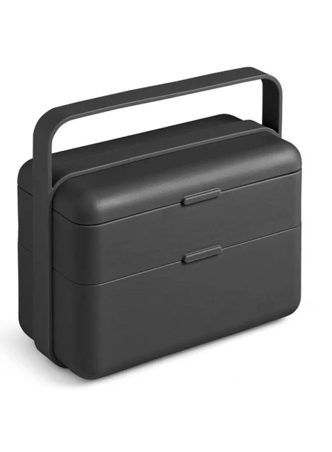 Lunchbox / śniadaniówka ze sztućcami Blim+ Bauletto M - carbon black