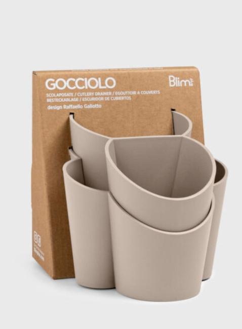 Pojemnik ociekacz na sztućce Blim+ Gocciolo - moka grey