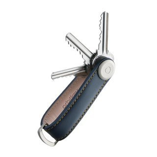 Skórzane etui organizer na klucze Orbitkey Leather - navy / tan