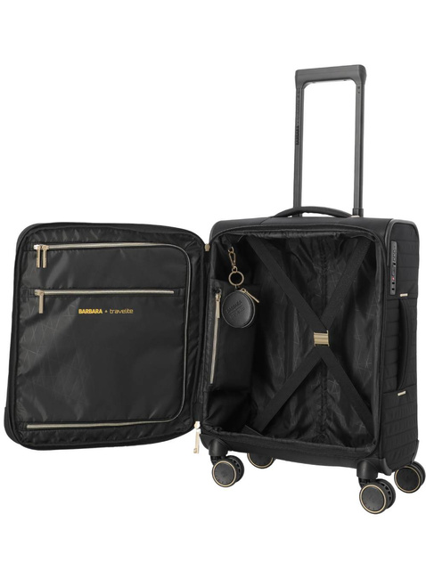 Walizka kabinowa poszerzana Travelite Barbara Stepp - black