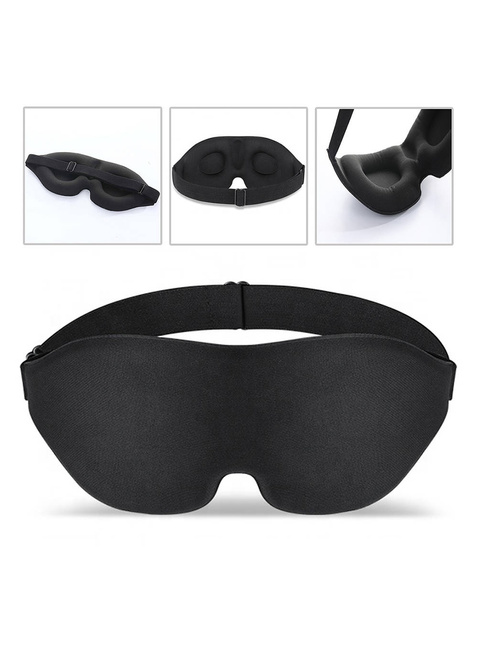 Maska opaska na oczy do spania Waya 3D Premium - black