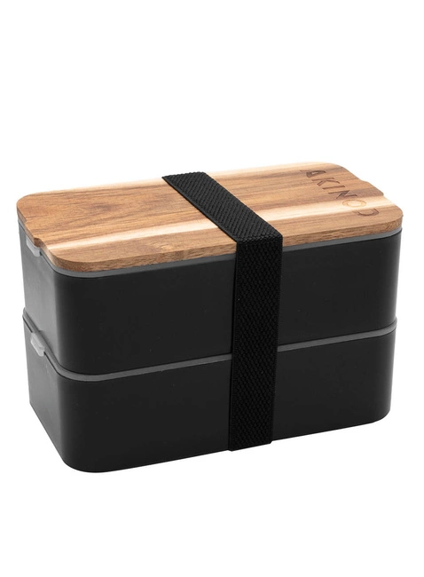 Lunchbox Bento + torba termiczna Akinod 11H58 - black / grey