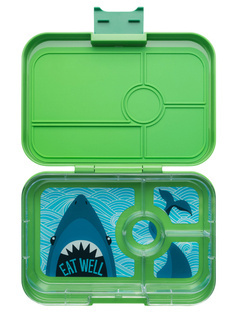 Lunchbox pojemnik na śniadanie XL Yumbox Tapas 4 - jurassic green / shark