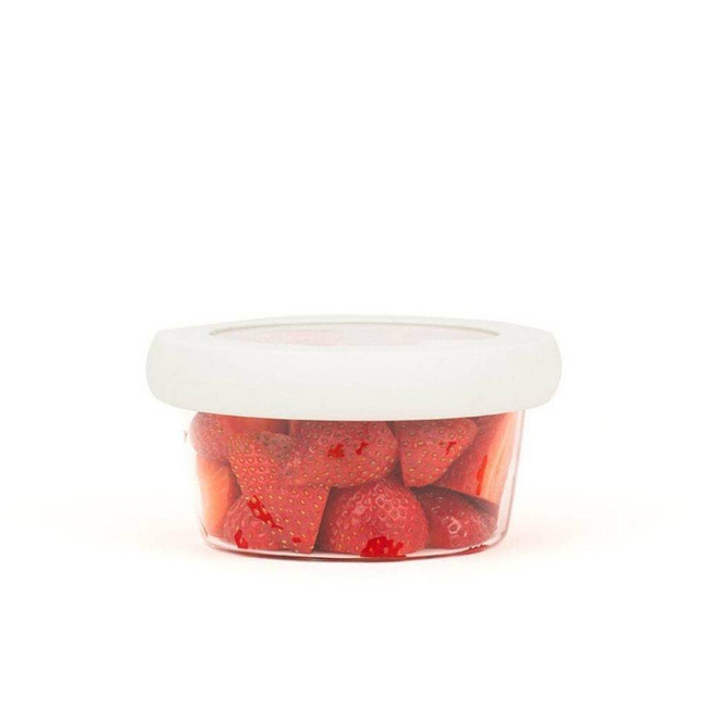 Silikonowo-szklana pokrywka wielofunkcyjna XS Food Huggers - soft white