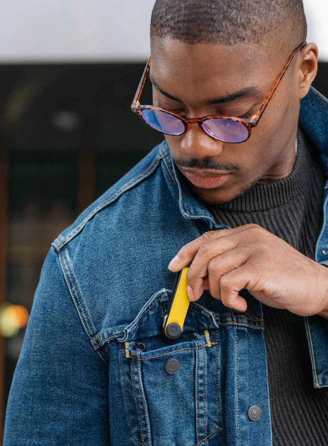 Skórzane etui organizer na klucze Orbitkey Hybrid Leather - solar yellow