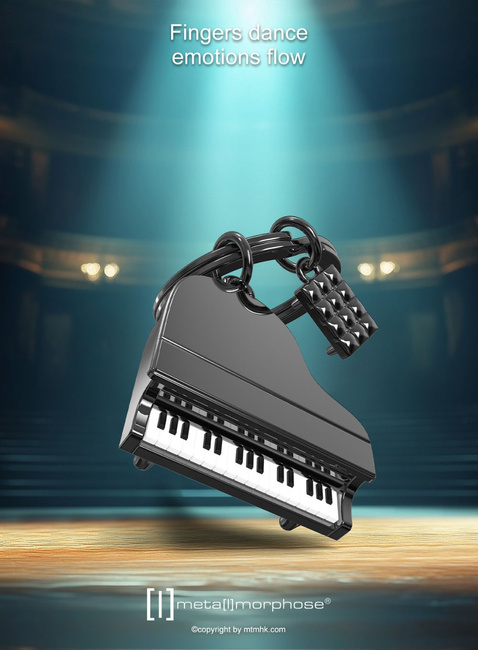 Brelok do kluczy torebki Metalmorphose - fortepian i ława