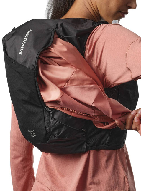 Damska kamizelka do biegania Salomon Active Skin 12 Women - emerglow / black