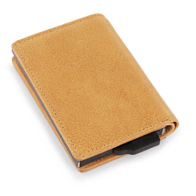 Portfel / skórzane etui na karty RFID Iron Roncato - senape