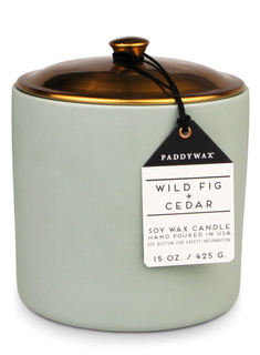 Świeca sojowa ceramiczna 3 knoty Paddywax Hygge Wild Fig + Cedar - sage