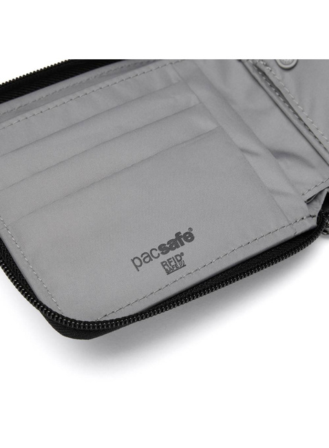 Portfel antykradzieżowy Pacsafe RFIDsafe Zip Around Wallet - jet black