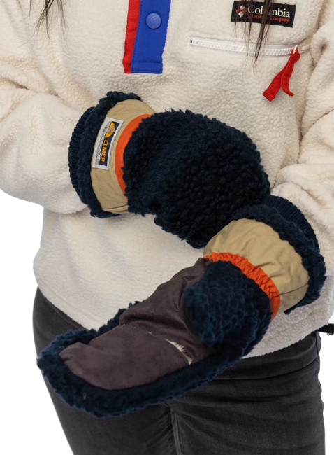 Rękawiczki zimowe Elmer Teddy Mittens - beige / blue
