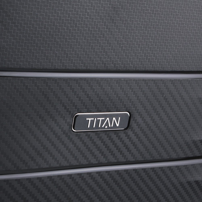 Walizka średnia Titan Highlight poszerzana - black