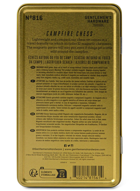 Podróżna gra w szachy Gentlemen's Hardware Campfire Chess