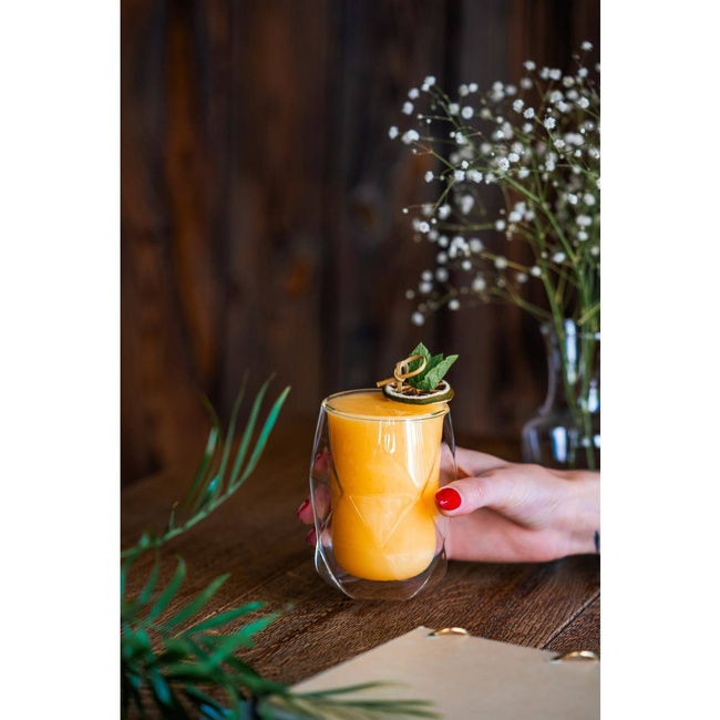 Komplet 2-szklanek z podwójną ścianką Vialli Design Geo 250 ml