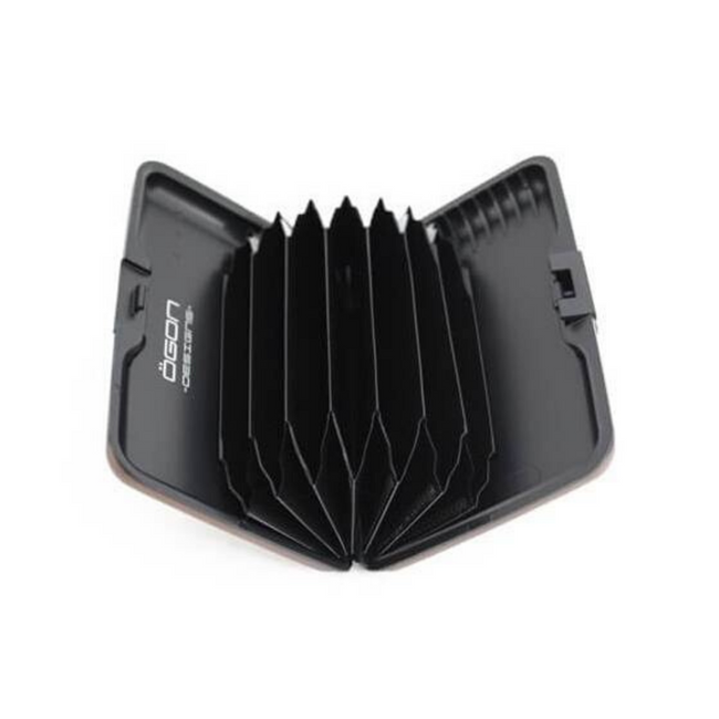 Portfel aluminiowy Ogon Design Stockholm - vegan leather lozenge - brown