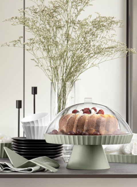 Patera z pokrywą i łopatką Blim+ Agora Ø 30 cm - pink sand