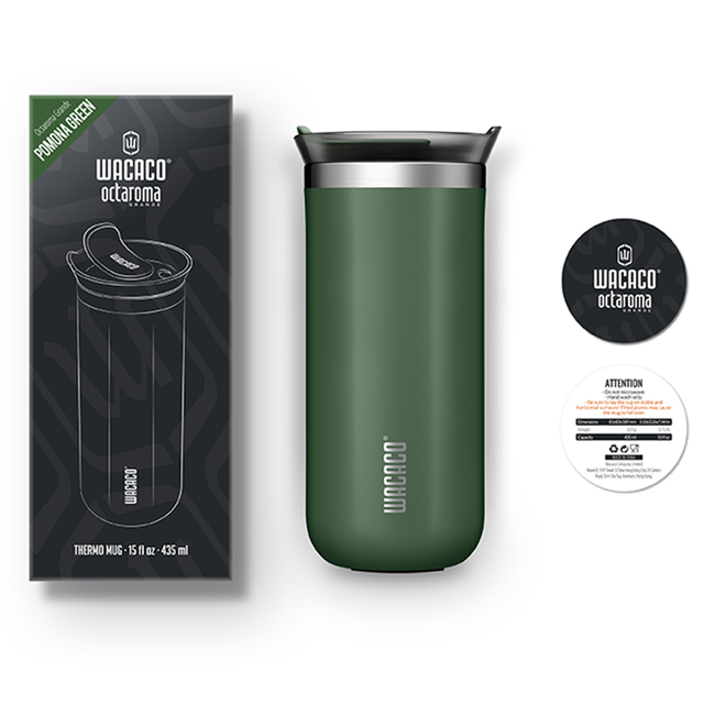 Kubek termiczny Wacaco Octaroma Grande 435 ml - pomona green