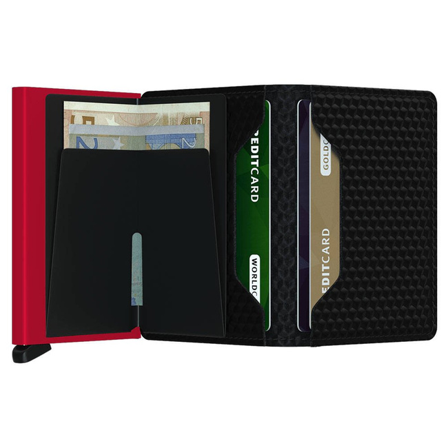 Mały portfel RFID Slimwallet Secrid Cubic - black/red