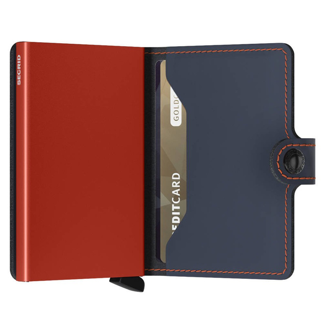 Nieduży portfel Miniwallet Matte Secrid - nightblue / orange