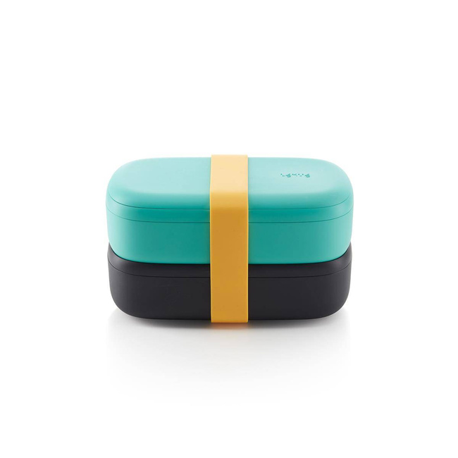 Dwupoziomowy lunchbox Lekue TO GO 2 x 500 ml - turquoise