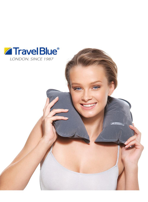 Poduszka podróżna dmuchana na szyję Travel Blue - grey