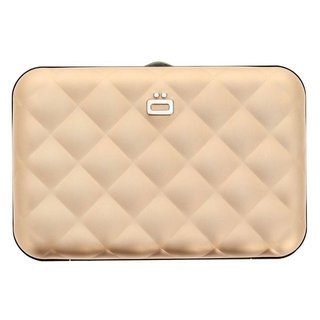 Aluminiowy portfel pikowany Ogon Design Quilted Button - rose gold