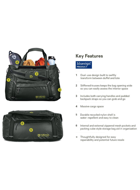Plecak / torba podróżna Nemo Double Haul Convertible Duffel 55 l - black