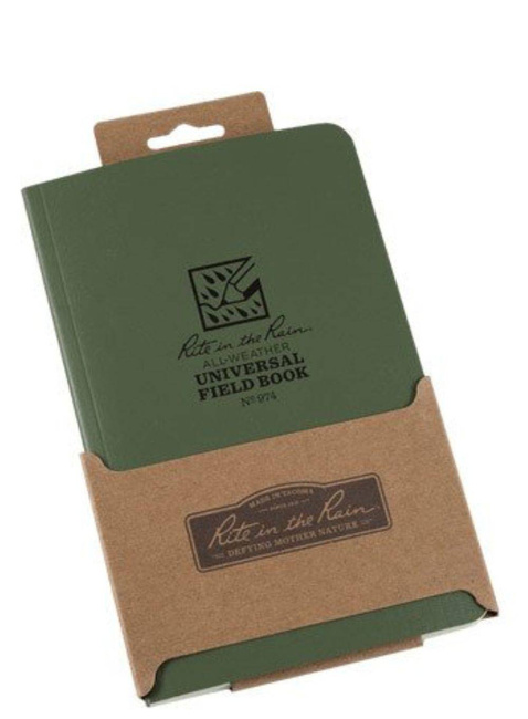 Wodoodporny notes Rite in the Rain 4,25" x 7,25" N° 974 - dark green