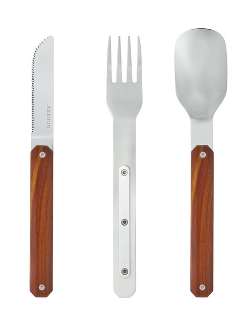 Sztućce magnetyczne zestaw Akinod Straight Cutlery 12H34 - coralwood