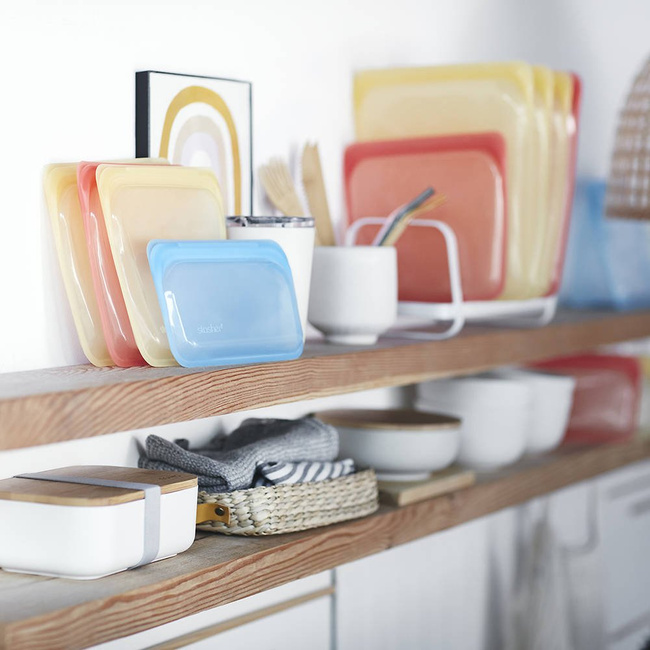 Silikonowa torebka na żywność Stasher Snack Bag 0,355 l - rainbow orange