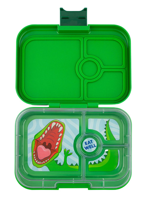 Średni prostokątny lunchbox Yumbox Panino - jurassic green / dinosaur