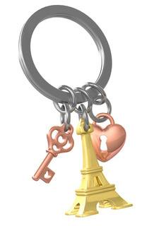 Brelok do kluczy zawieszka Metalmorphose wieża Eiffla - złoty