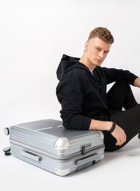 Walizka średnia Puccini Dallas - srebrny