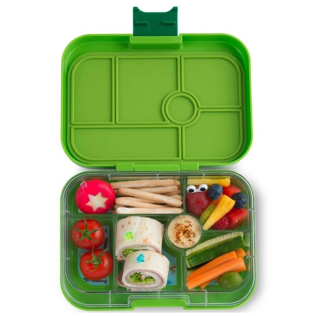 Lunchbox 6-przegródek do szkoły Yumbox Original - bamboo green / monsters tray