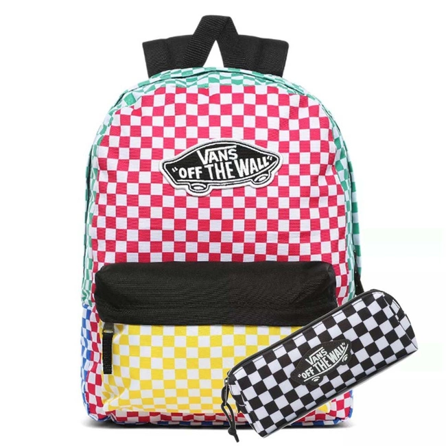 Plecak szkolny Vans Realm - checker block + piórnik