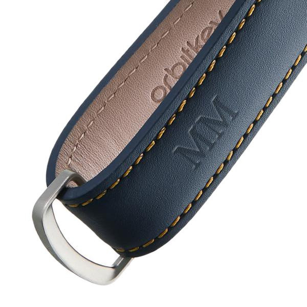 Skórzane etui organizer na klucze Orbitkey Leather - navy / tan