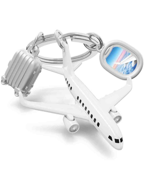 Brelok do kluczy torebki Metalmorphose - samolot pasażerski i walizka