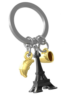 Brelok do kluczy zawieszka Metalmorphose wieża Eiffla - czarny