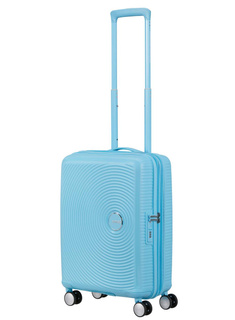Walizka mała American Tourister Soundbox EXP - blueberry fizz