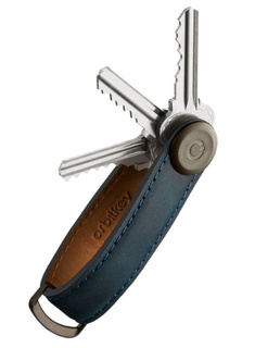 Skórzane etui na klucze Orbitkey Key Organiser Crazy Horse - marine blue / blue