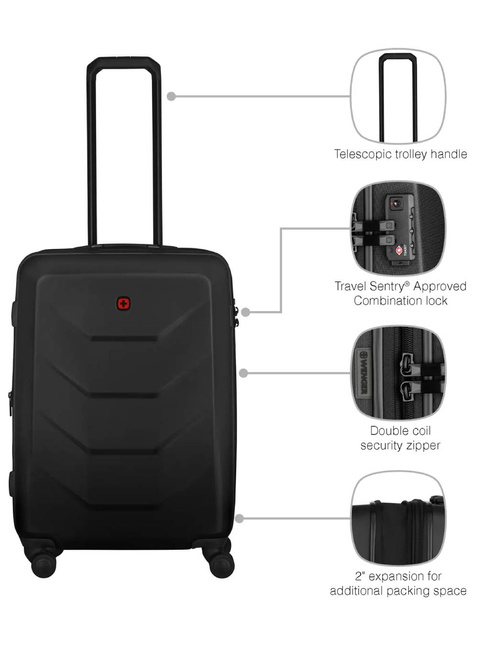 Walizka średnia poszerzana Wenger Prymo EXP - black