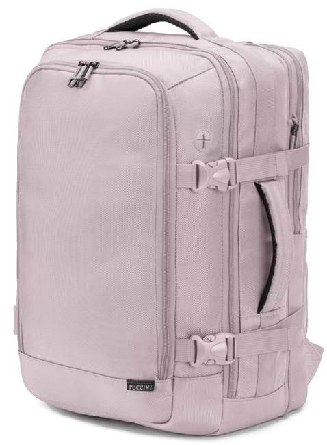 Plecak podróżny poszerzany Puccini Easy Pack Laptop 16" - różowy