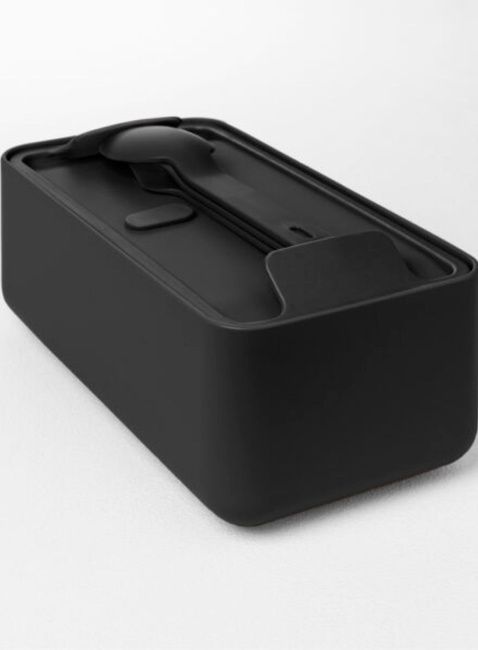 Lunchbox / śniadaniówka ze sztućcami Blim+ Bauletto M - carbon black