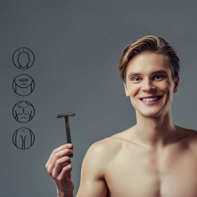 Metalowa maszynka do golenia ze stojakiem Bambaw - silver