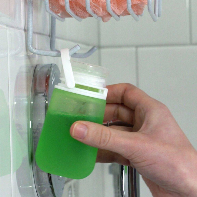 Silikonowa butelka podróżna na płyny Humangear GoToob+ S - pink