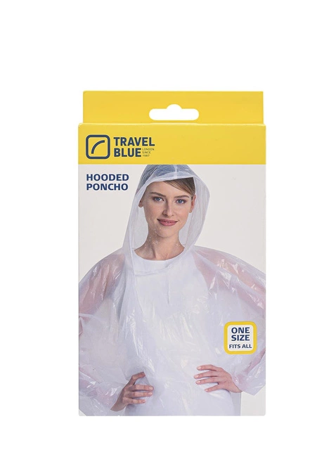 Peleryna przeciwdeszczowa Travel Blue Hooded Poncho - white