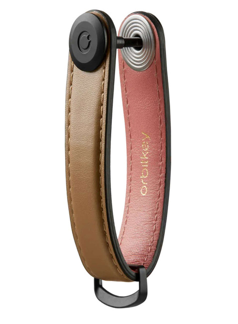 Skórzane etui organizer na klucze Orbitkey Leather - cocoa / rose