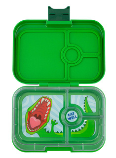Średni prostokątny lunchbox Yumbox Panino - jurassic green / dinosaur